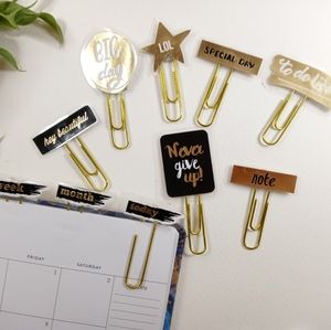 Sticker Paper Clips,  Quote Bookmark Paper Clips, Planner Accessory, Stationary